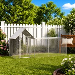Compact Galvanised Steel Chicken Coop 3x1x1.5m