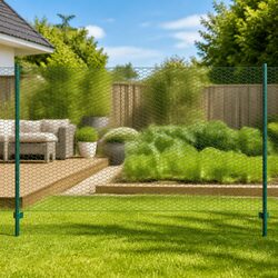 Your Friendly Green Wire Mesh Fence Panel 25 x 1.5 m with Posts