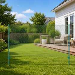 Compact Green Wire Mesh Fence 25x1.5m with Steel Posts