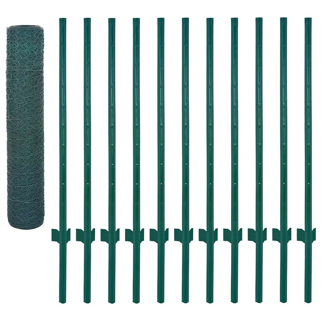 Green Wire Mesh Fence 25x0.75 m