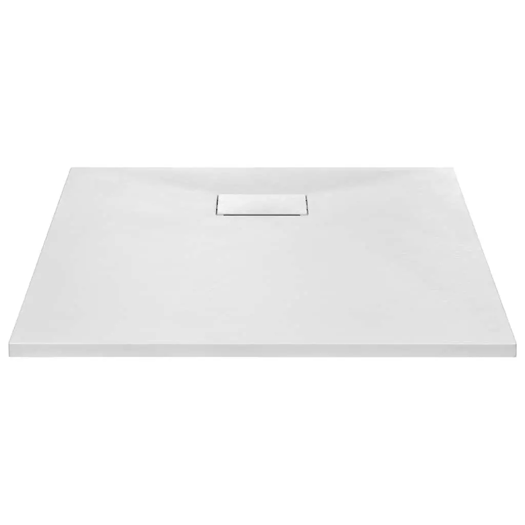 Shower Base Tray White 80x80 cm Low Profile Skid Resistant SMC