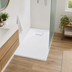 Shower Base Tray 90x80 cm White Low Profile Bathroom Rectangular Drainage