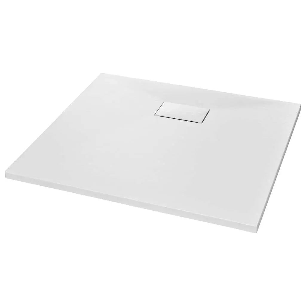 Shower Base Tray White 90x80 cm Low Profile Rectangular Drainage
