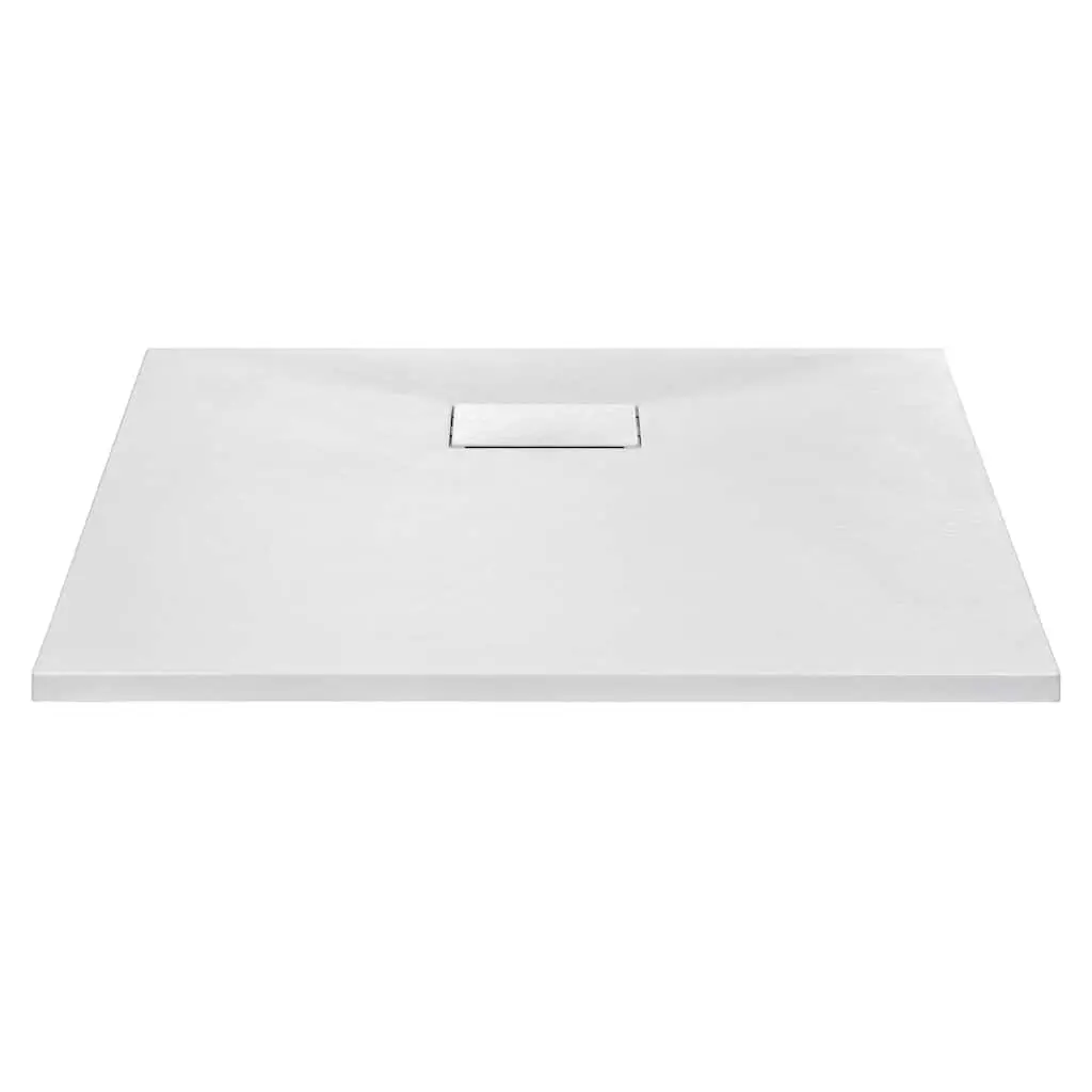 Shower Base Tray White 90x80 cm Low Profile Rectangular Drainage