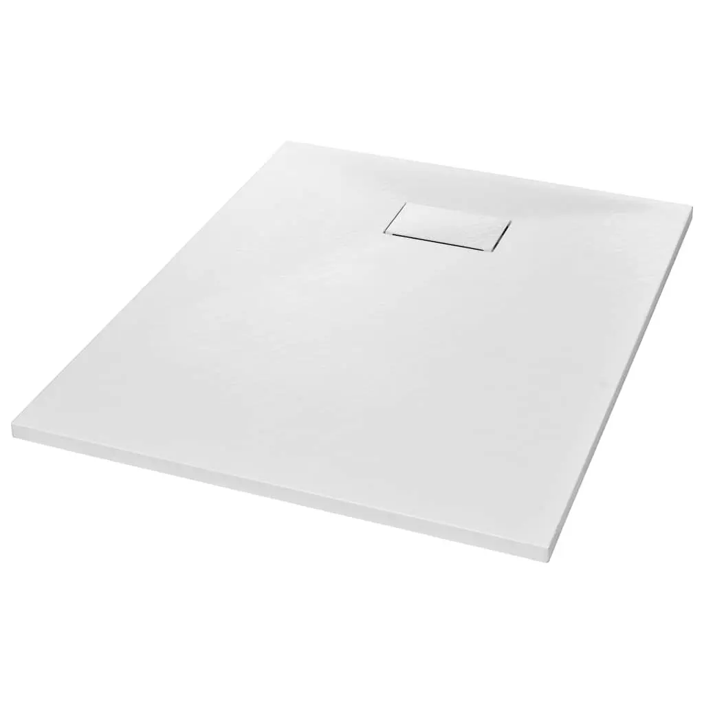 Shower Base Tray White 100x80 cm Low Profile Skid Resistant