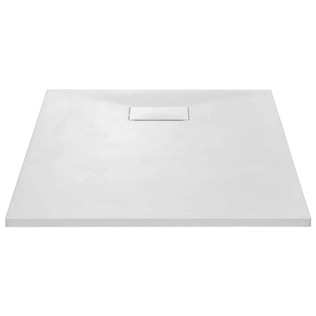 Shower Base Tray White 100x80 cm Low Profile Skid Resistant