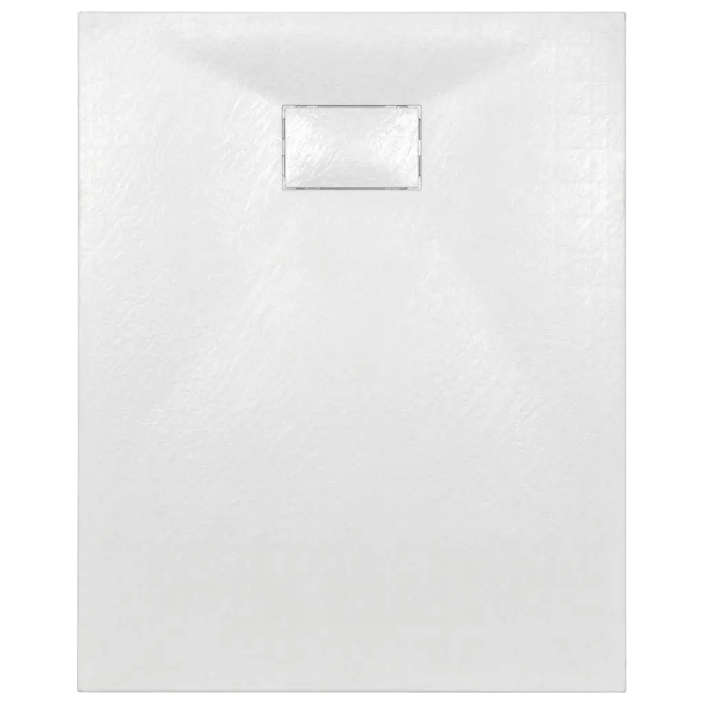 Shower Base Tray White 100x80 cm Low Profile Skid Resistant