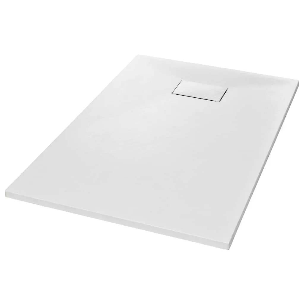 Shower Base Tray White 120x70 cm Low Profile Skid Resistant