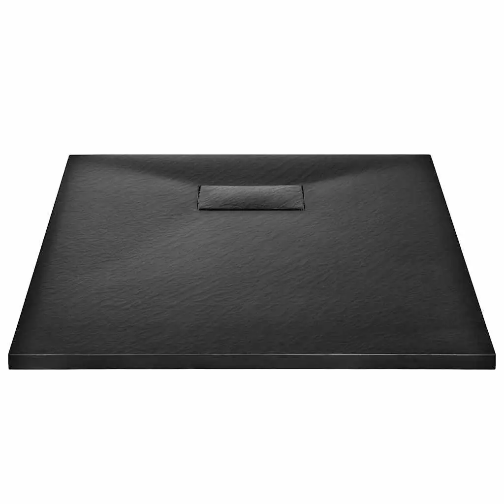 Shower Base Tray Black 90x70 cm Low Profile Skid Resistant