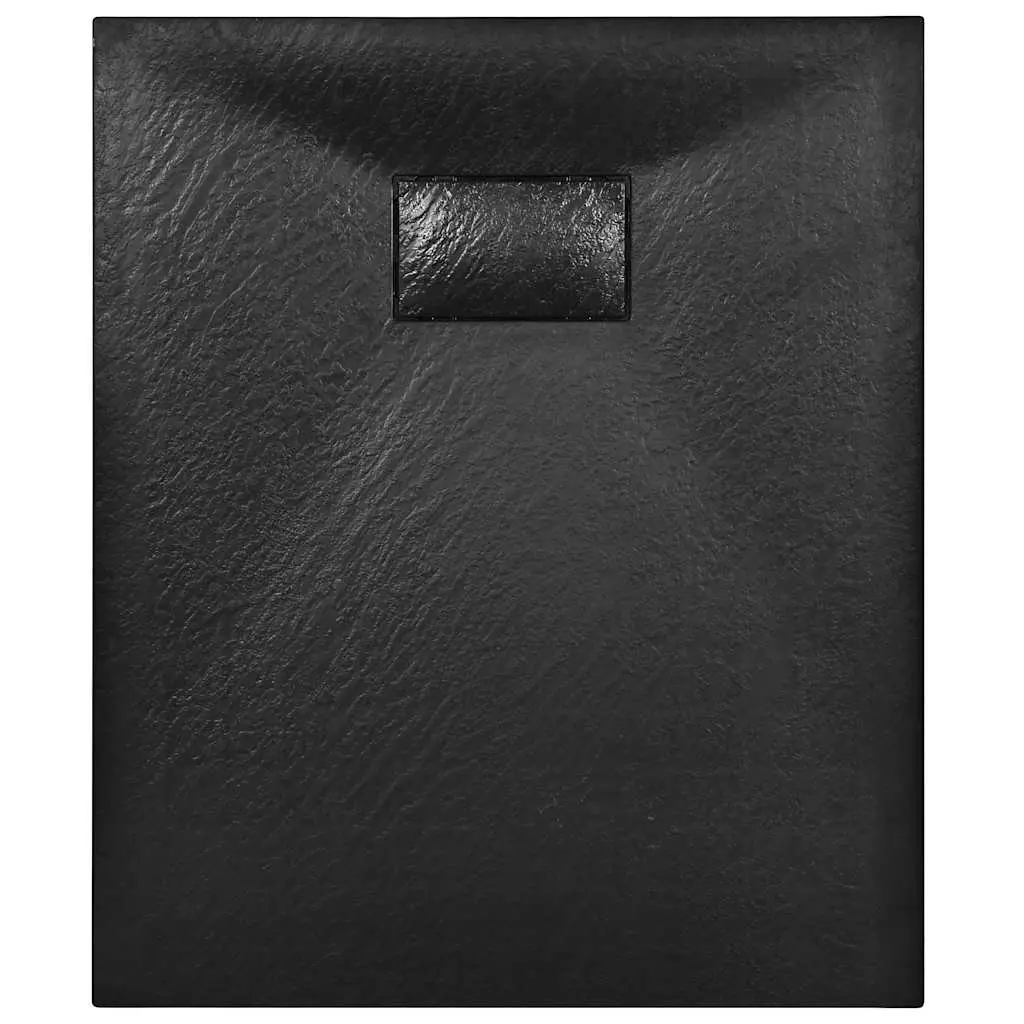 Shower Base Tray Black 90x70 cm Low Profile Skid Resistant