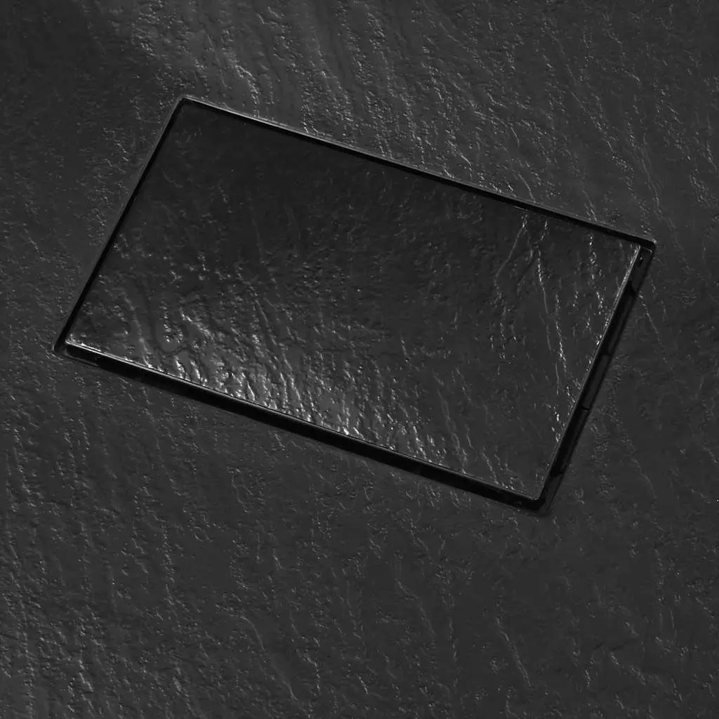 Shower Base Tray Black 90x70 cm Low Profile Skid Resistant