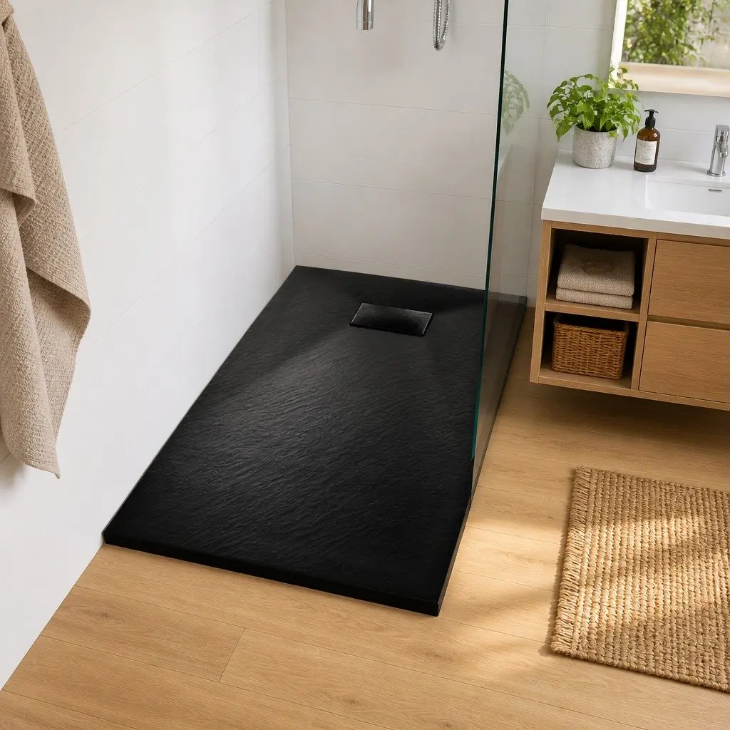90x90cm Black Shower Base Tray for Easy Maintenance