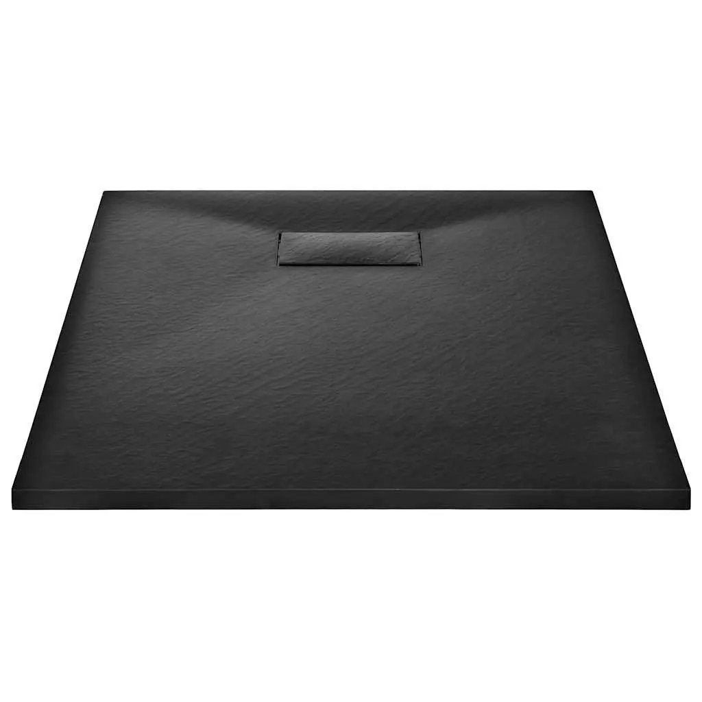 Shower Base Tray Black Rectangular Low Profile 100x70 cm Modern Bathroom