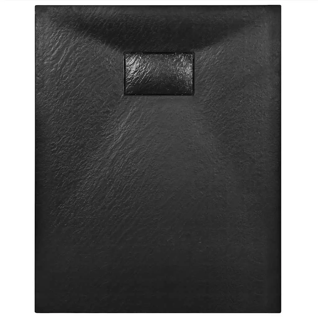 Shower Base Tray Black Rectangular Low Profile 100x70 cm Modern Bathroom