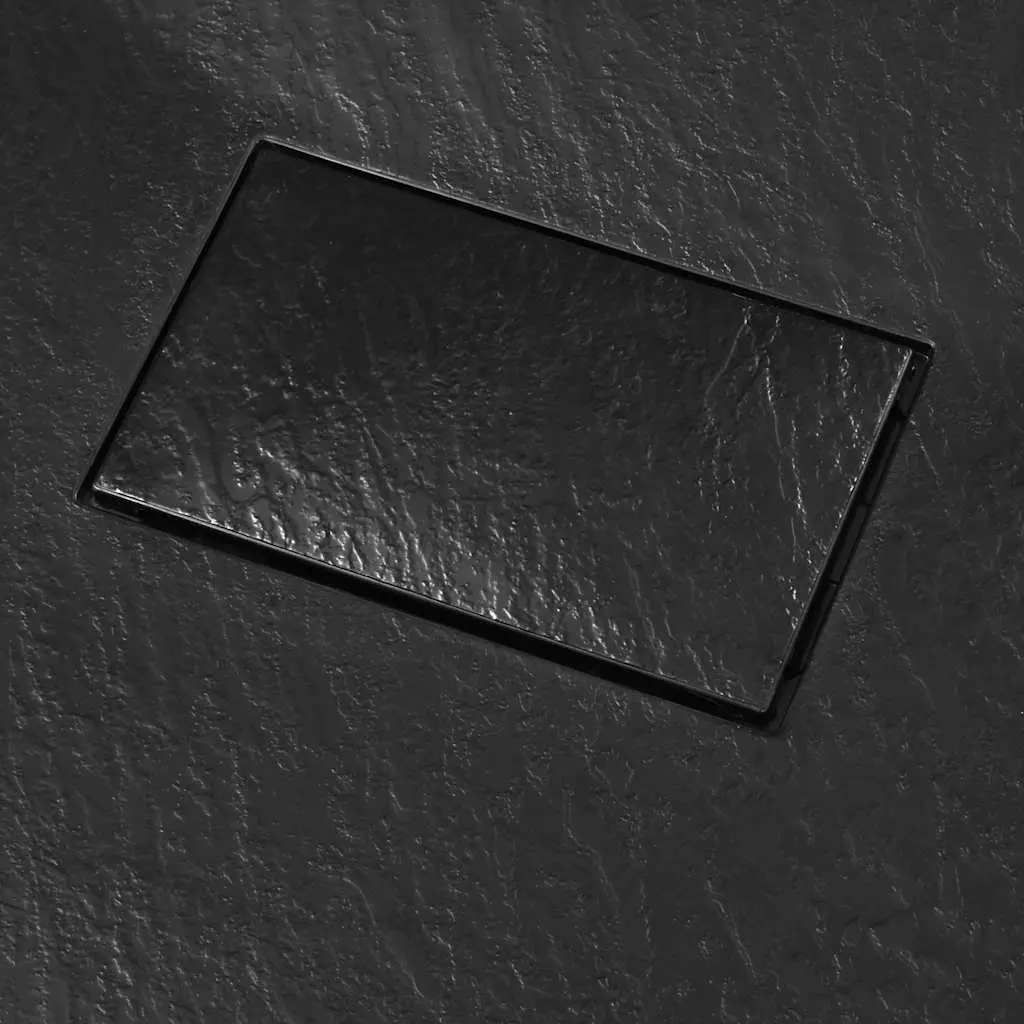 Shower Base Tray Black Rectangular Low Profile 100x70 cm Modern Bathroom