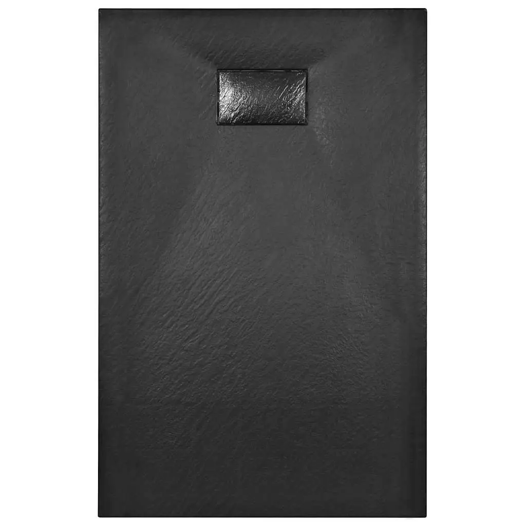 Shower Base Tray Black 100x80 cm Low Profile Skid Resistant