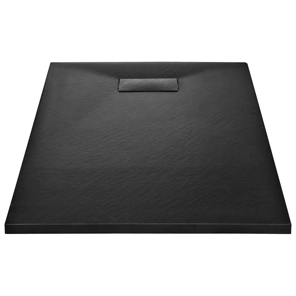 Shower Base Tray Black 120x70cm Low Profile Skid Resistant