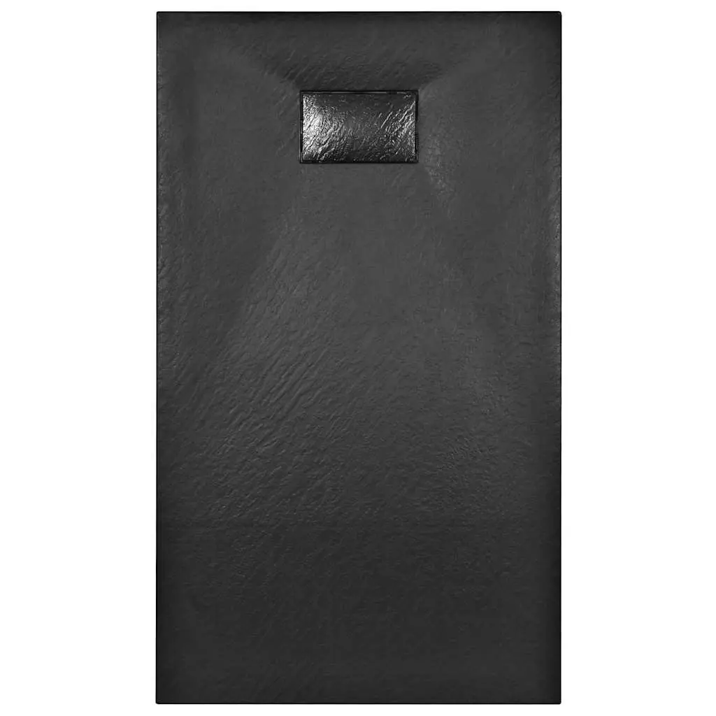 Shower Base Tray Black 120x70cm Low Profile Skid Resistant