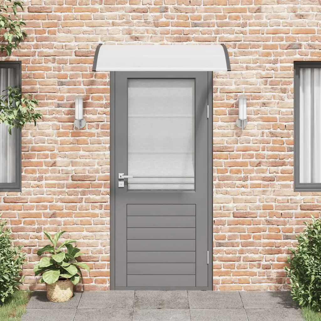 Door Canopy Awning Black Transparent 120x75cm Weather Resistant Polycarbonate