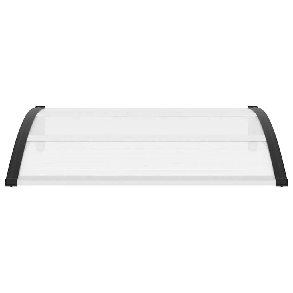 Door Canopy Awning Black Transparent 120x75cm Weather Resistant Polycarbonate
