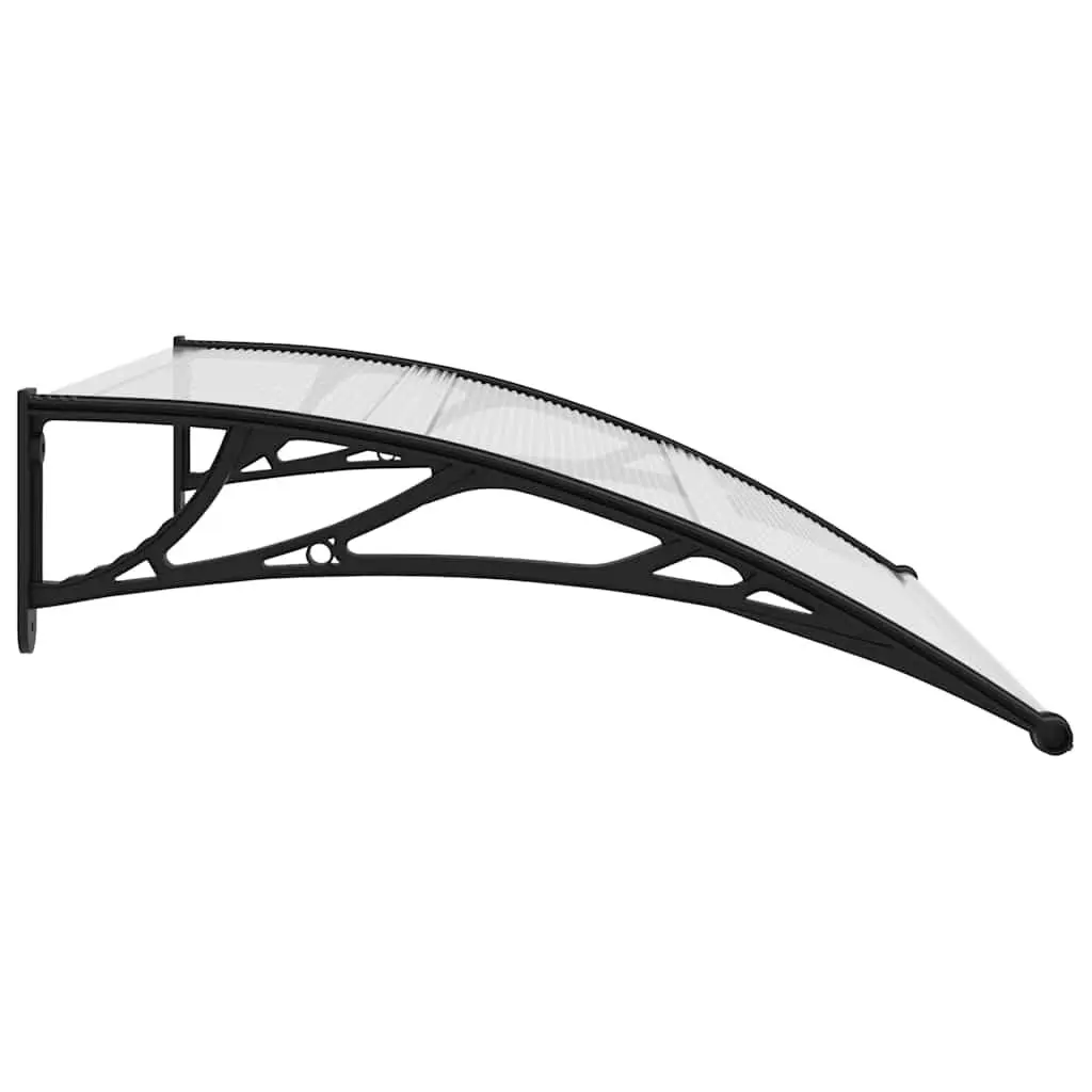 Door Canopy Awning Black Transparent 120x75cm Weather Resistant Polycarbonate