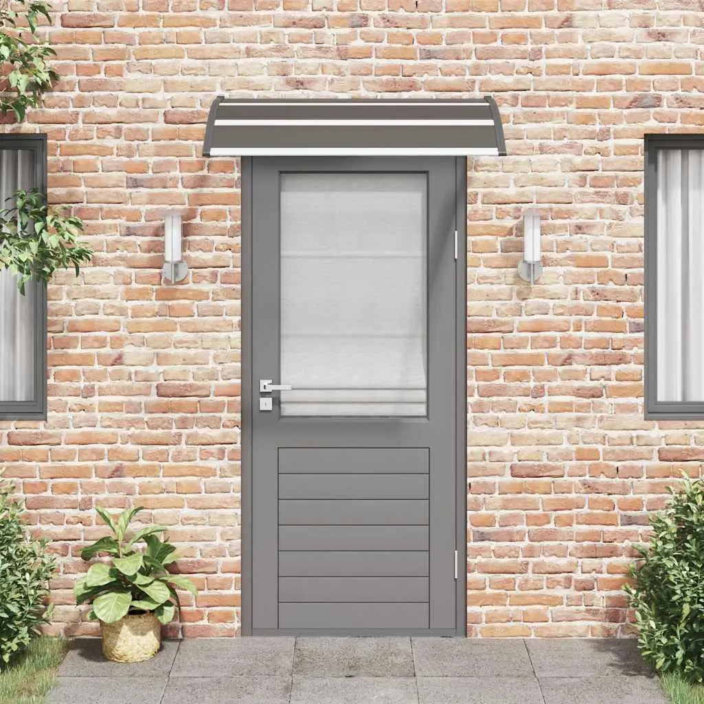 Door Canopy Black 120x75cm Outdoor Shelter for Entrance and Window Protection