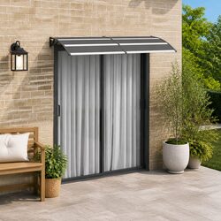 Concise Black Canopy Awning for Entryways, 200x75 cm