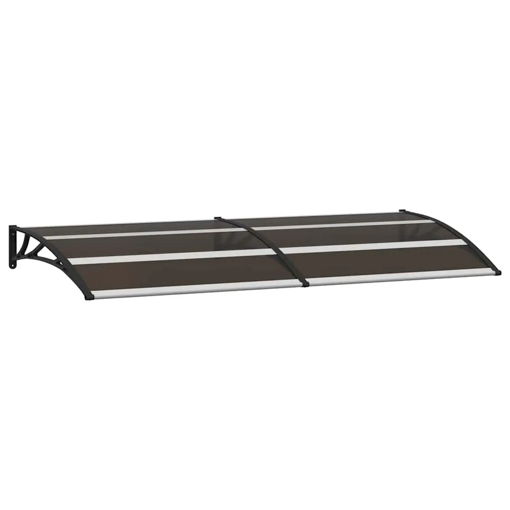 Polycarbonate Door Canopy Black 200x75cm Awning Shelter for Window and Porch
