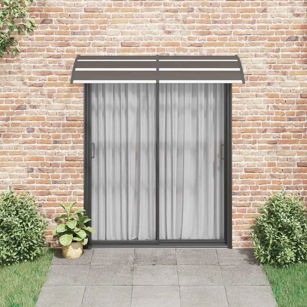 Polycarbonate Door Canopy Black 200x75cm Awning Shelter for Window and Porch