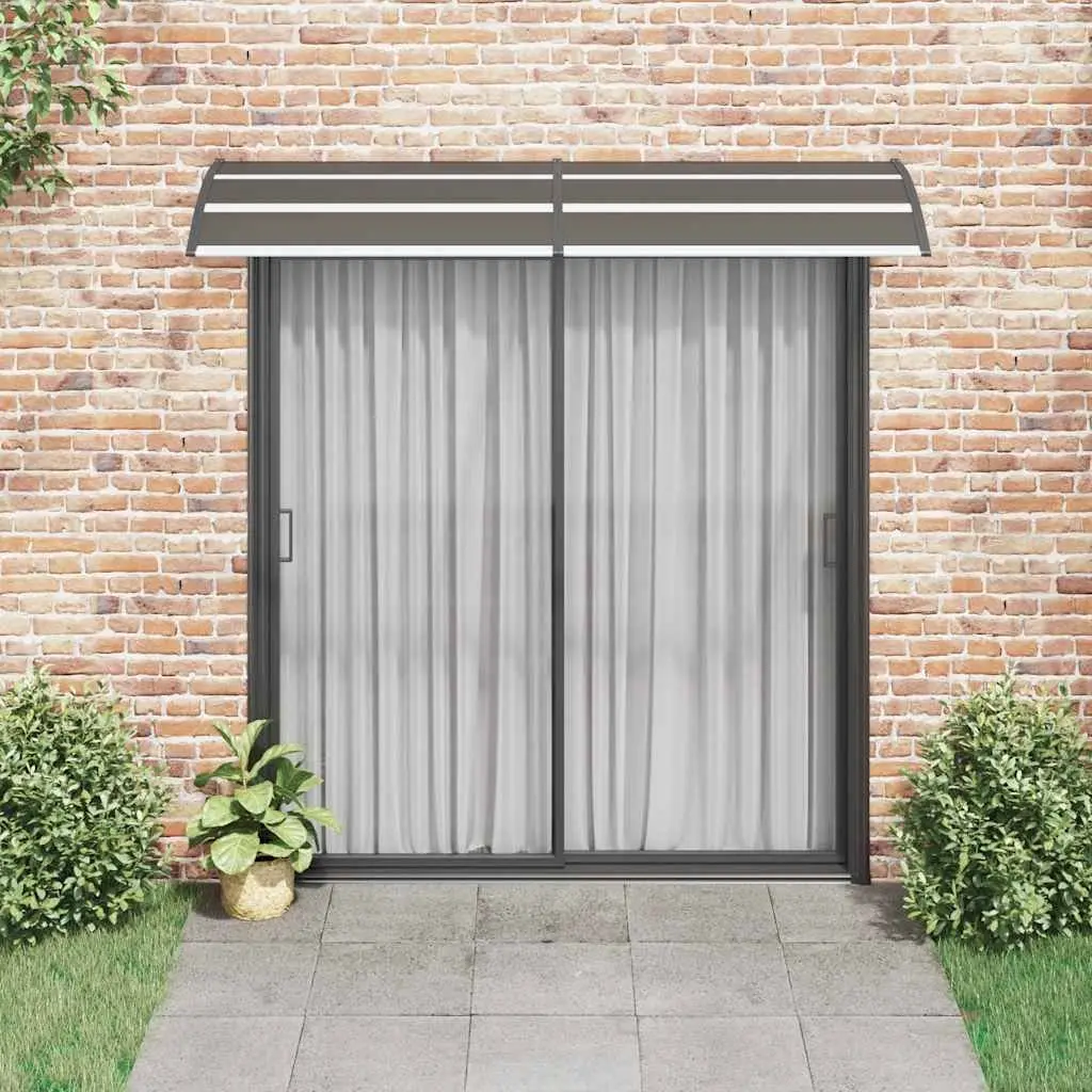 Door Canopy Black 240x75cm Polycarbonate Outdoor Shelter