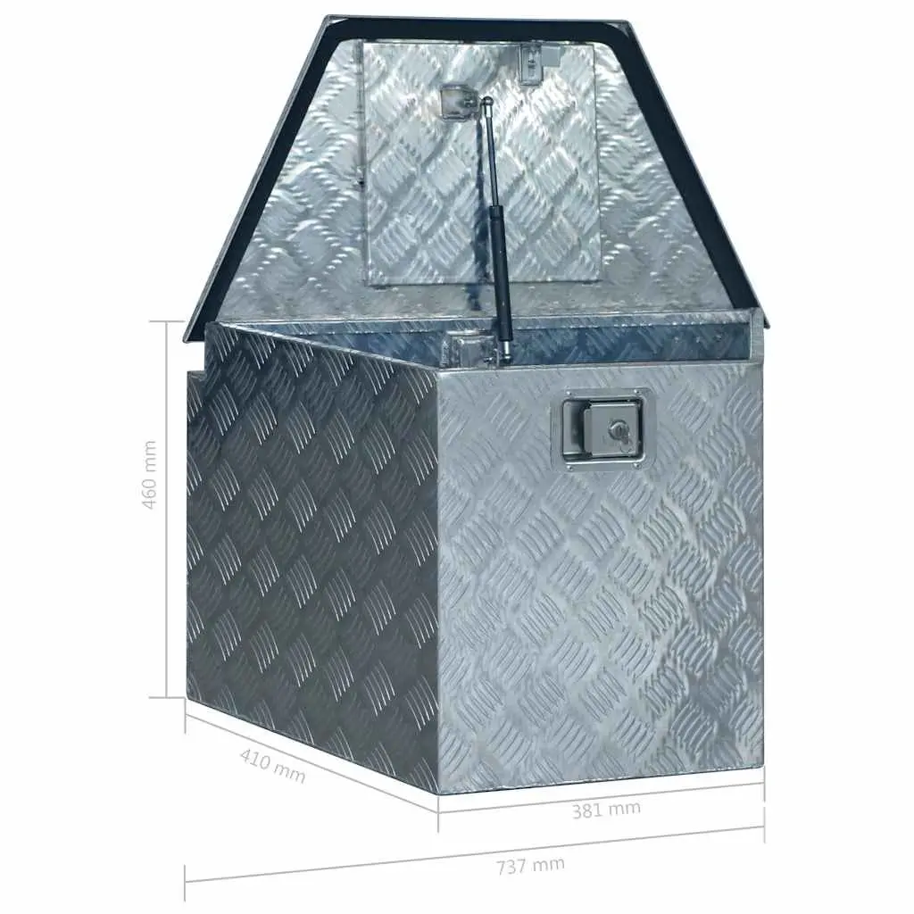 Aluminium Storage Box Silver 737x410x460 mm Compact Portable Tool Organiser