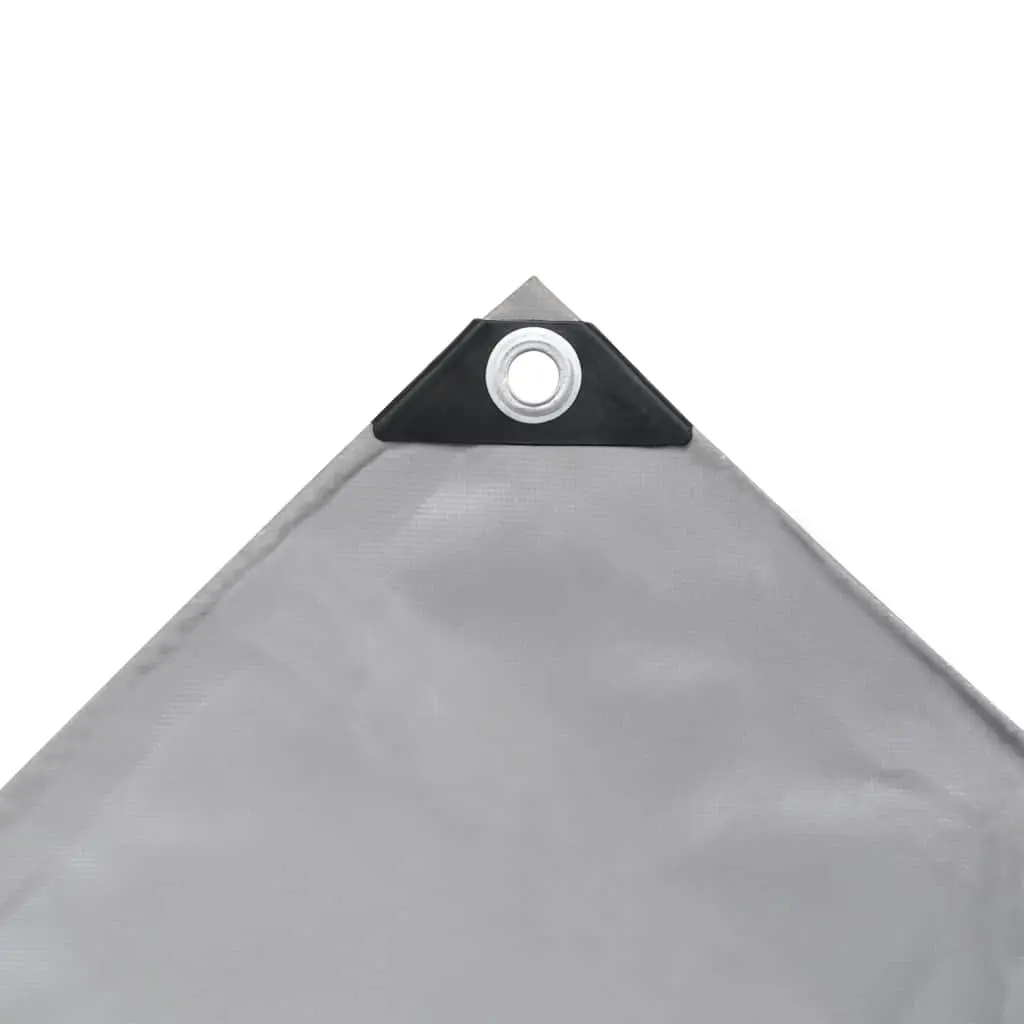 Heavy-Duty Tarpaulin Grey 5x6 m Waterproof Tear Resistant UV Resistant Mould Resistant Eyelets