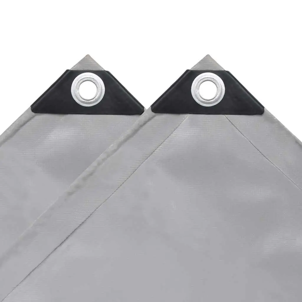 Heavy-Duty Tarpaulin Grey 5x6 m Waterproof Tear Resistant UV Resistant Mould Resistant Eyelets