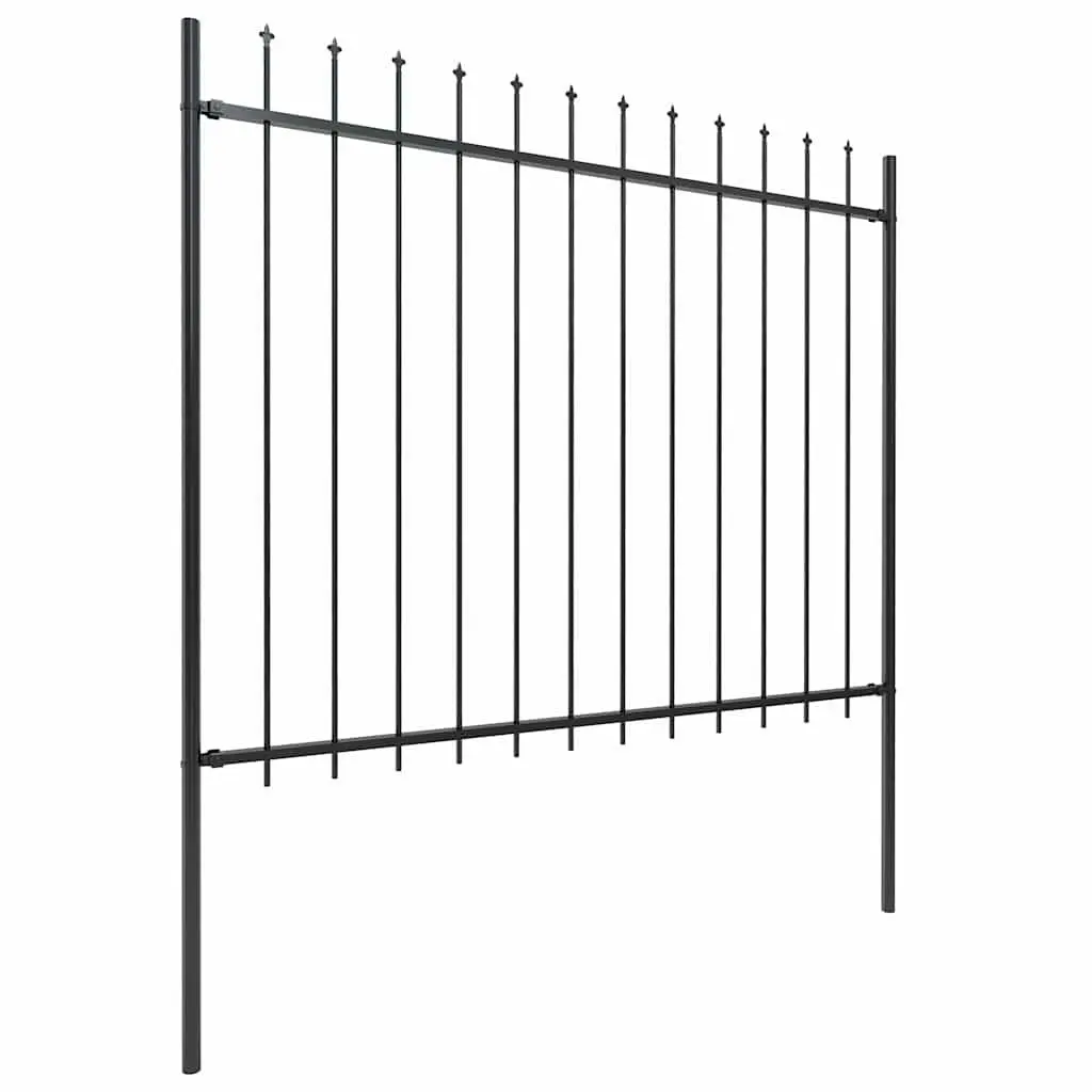 Garden Fence Panel with Spear Top Steel Posts 181x150 cm Decorative Outdoor