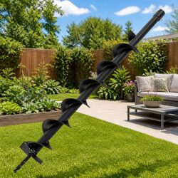 Auger Drill Bit 80mm Steel Heavy Duty Ground Drilling Fence Post Tree Planting