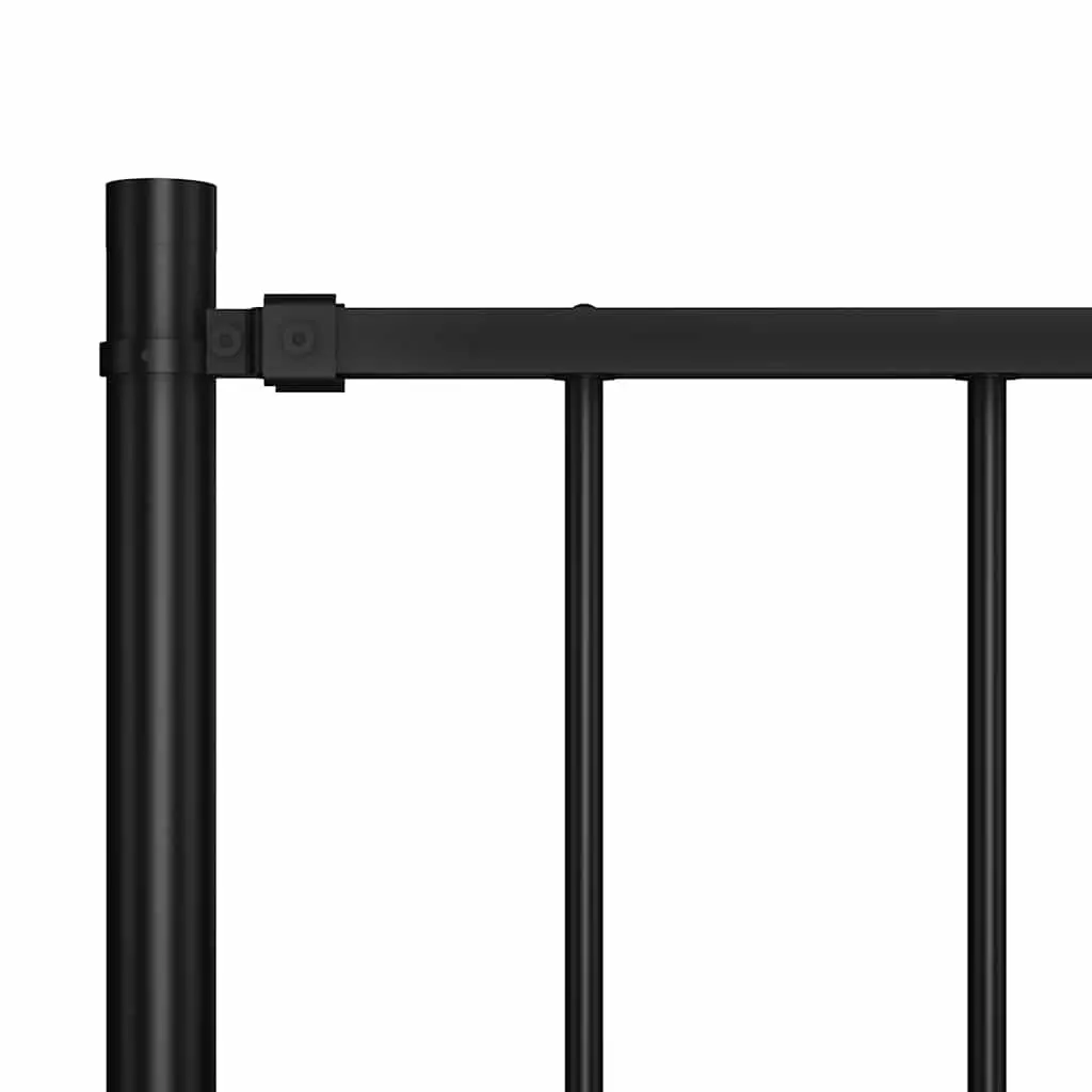Steel Fence Panel Black 1.7x1m Powder-Coated Weather and Corrosion Resistant