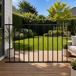 Compact Black Steel Fence Panel 1.7 x 1 m
