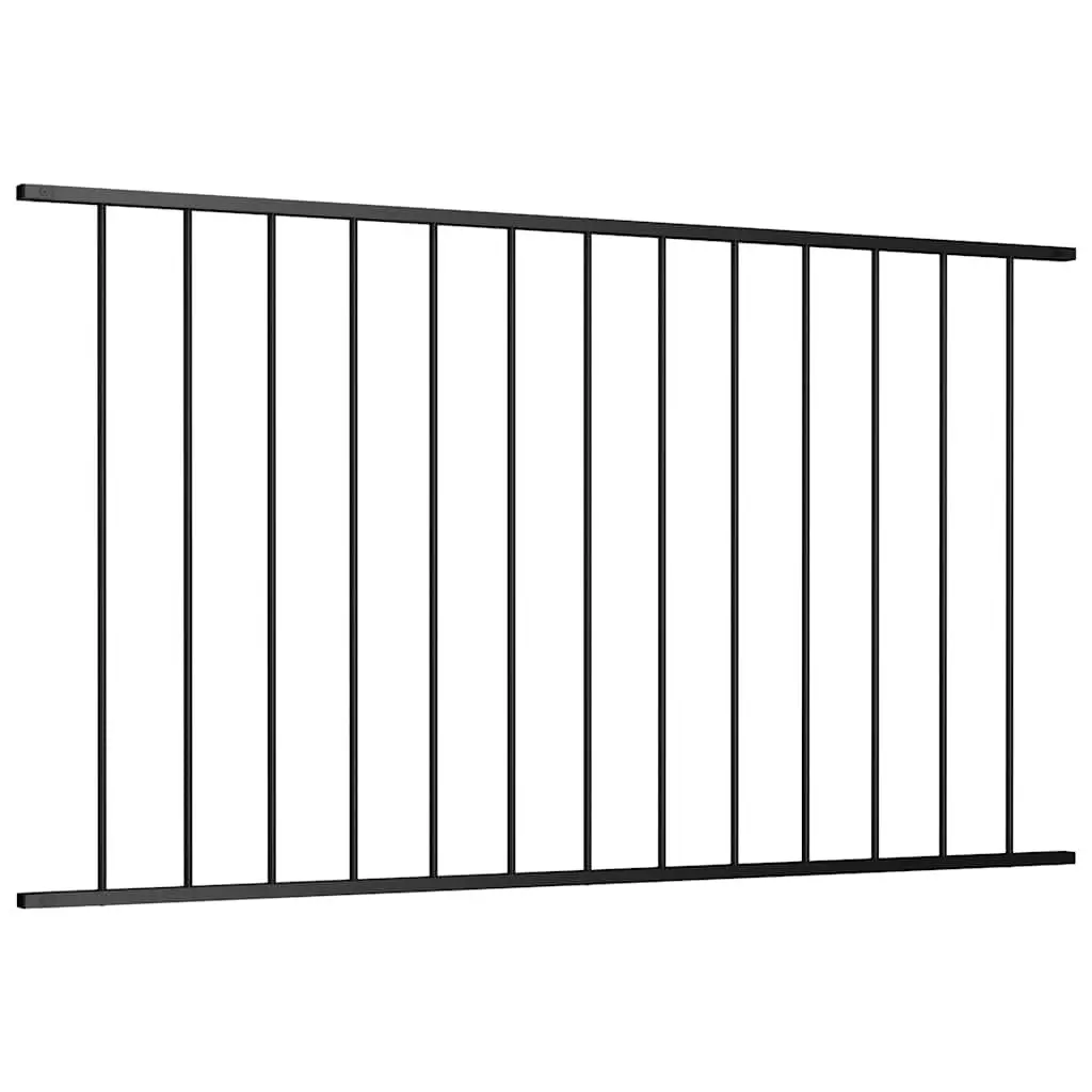Steel Fence Panel Black 1.7 x 1 m Weather Resistant Outdoor Garden Barrier