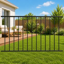 Black Steel Fence Panel for Outdoor Gardens