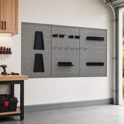 Wall-mounted Tool Pegboards 3 pcs 40x58 cm Steel Panel Organisation Storage