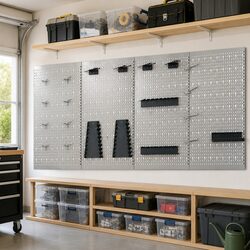 Wall-mounted Peg Boards 4 pcs 40x58 cm Steel Tool Storage Organisation Grey