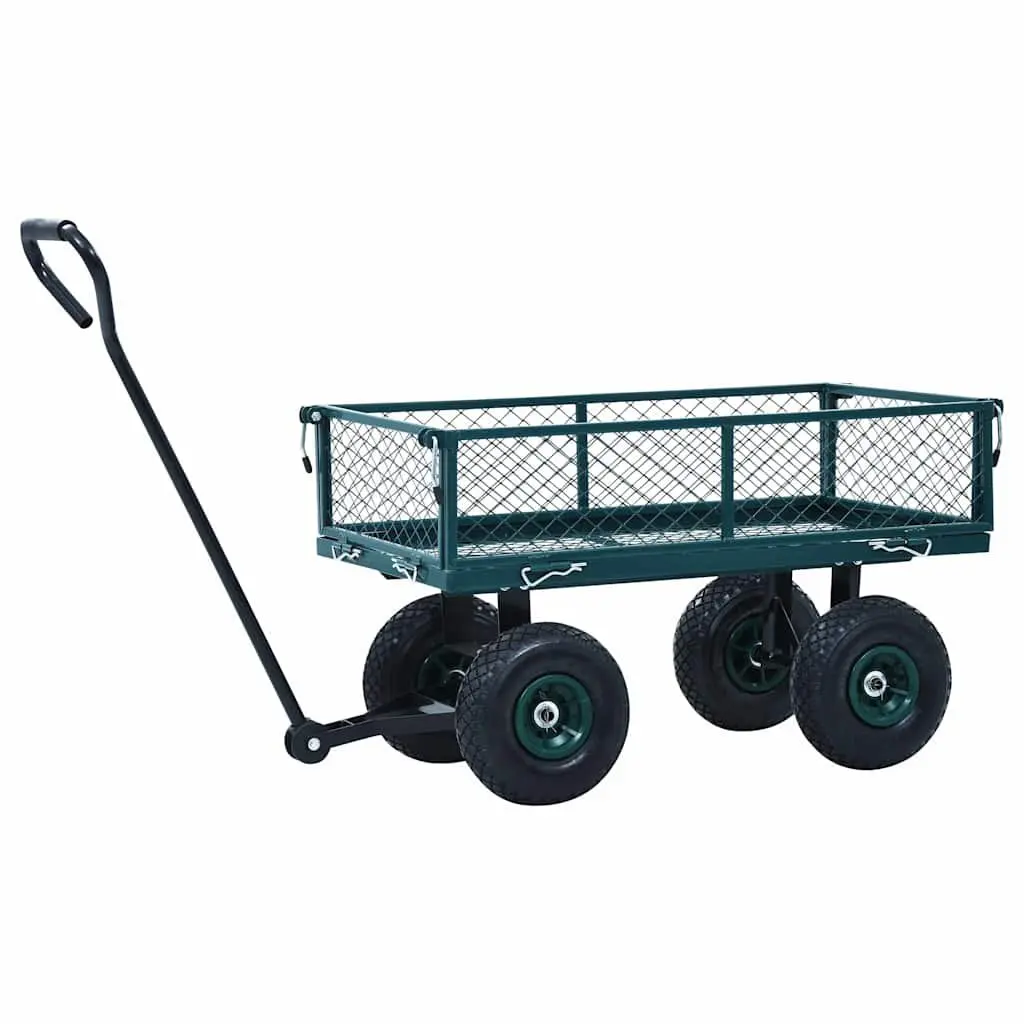 Garden Hand Trolley Red Heavy-Duty Steel 250kg Load Capacity Pneumatic Wheels