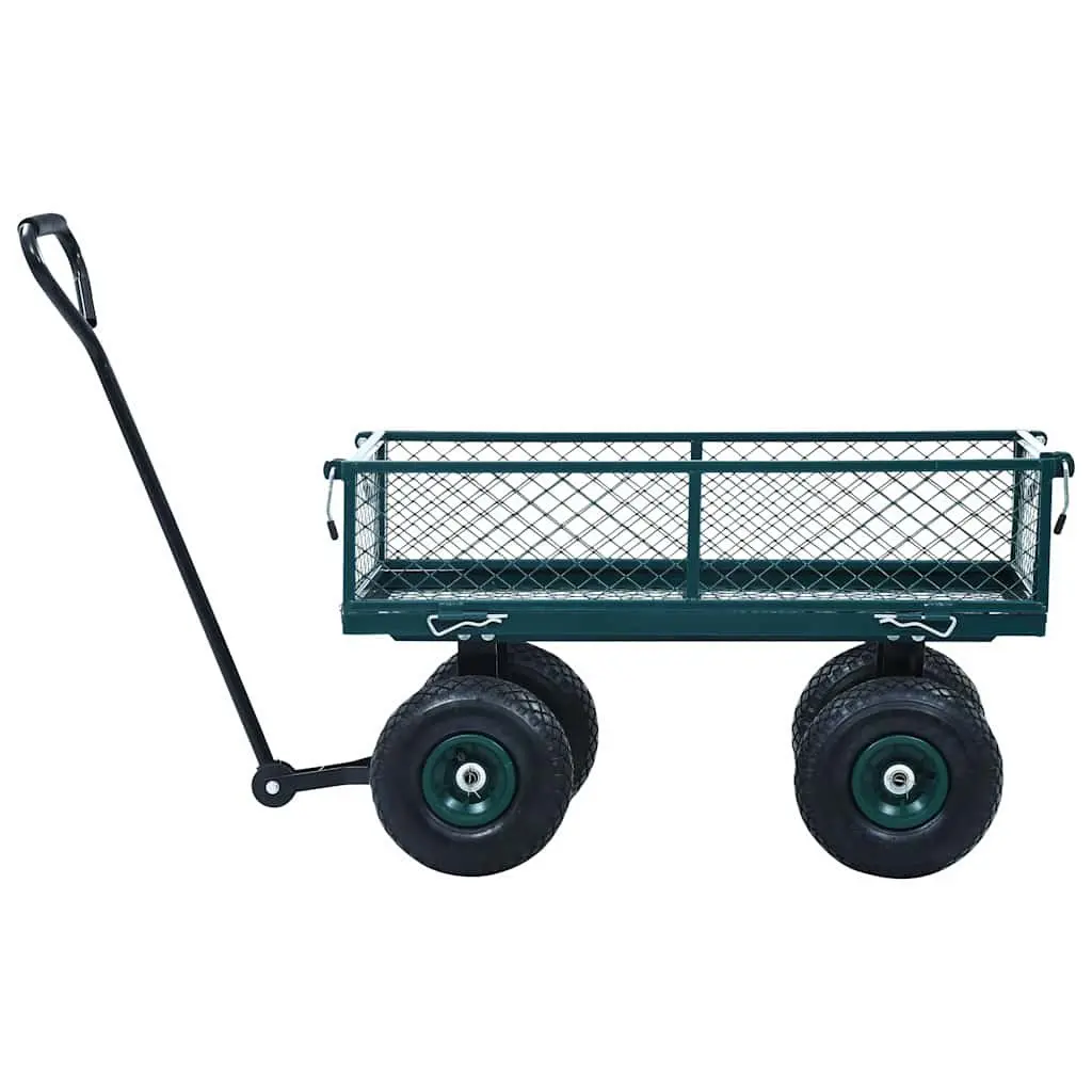 Garden Hand Trolley Red Heavy-Duty Steel 250kg Load Capacity Pneumatic Wheels