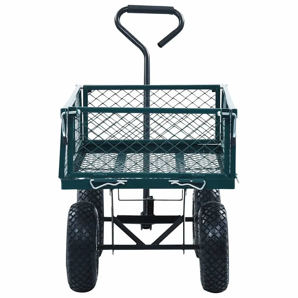 Garden Hand Trolley Red Heavy-Duty Steel 250kg Load Capacity Pneumatic Wheels
