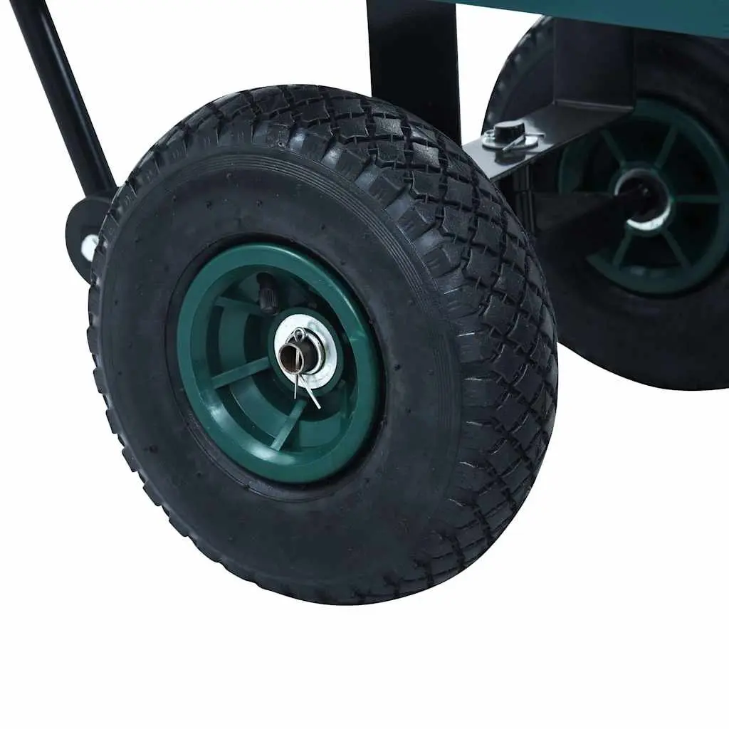 Garden Hand Trolley Red Heavy-Duty Steel 250kg Load Capacity Pneumatic Wheels
