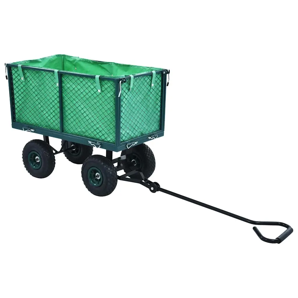 Garden Hand Trolley Green Heavy Duty Steel Cart 350kg Load Capacity