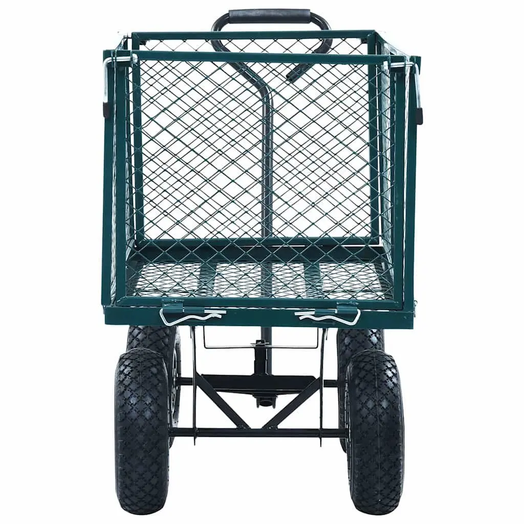 Garden Hand Trolley Green Heavy Duty Steel Cart 350kg Load Capacity