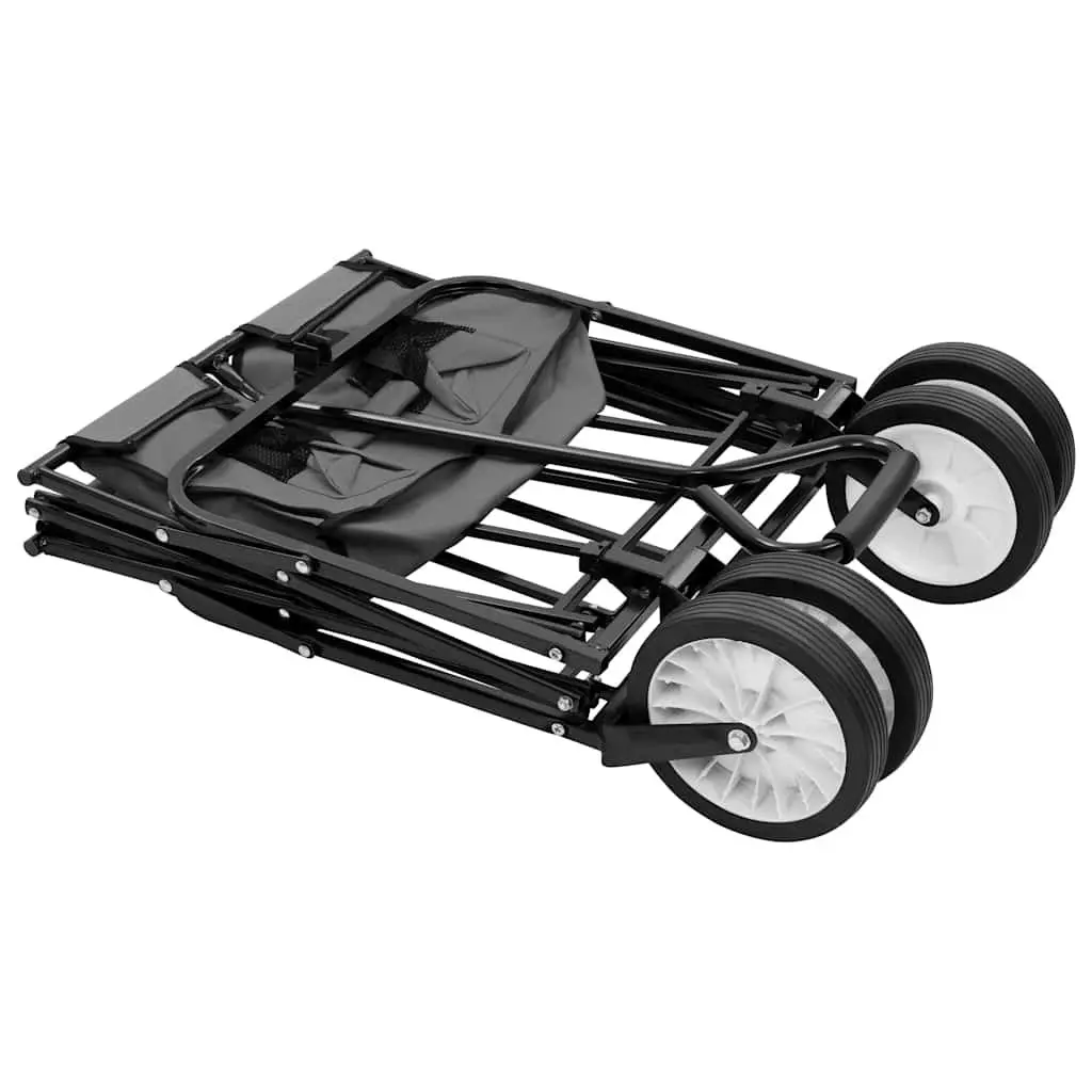 Folding Hand Trolley Green Steel Frame 600D Oxford Fabric 75kg Capacity