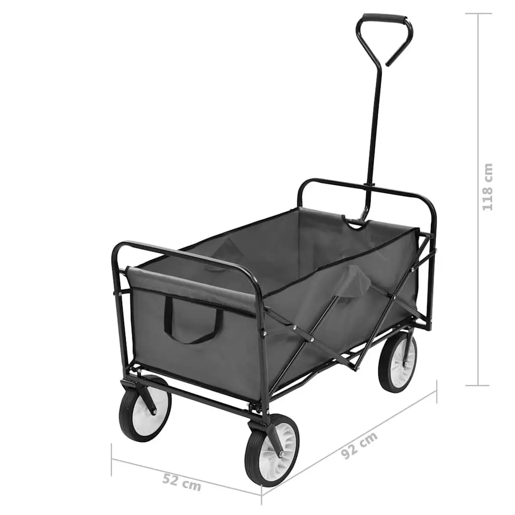 Folding Hand Trolley Green Steel Frame 600D Oxford Fabric 75kg Capacity