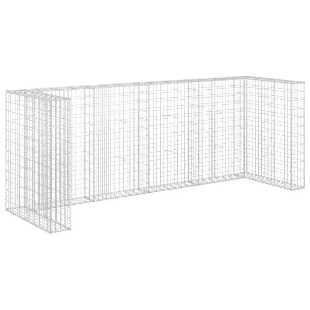 Gabion Wall Enclosure Silver 320x100x120 cm Sturdy Steel Mesh Basket